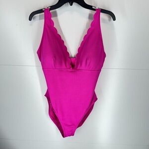 NWT Kate Spade One Piece Pique Swimsuit in Vivid Snapdragon